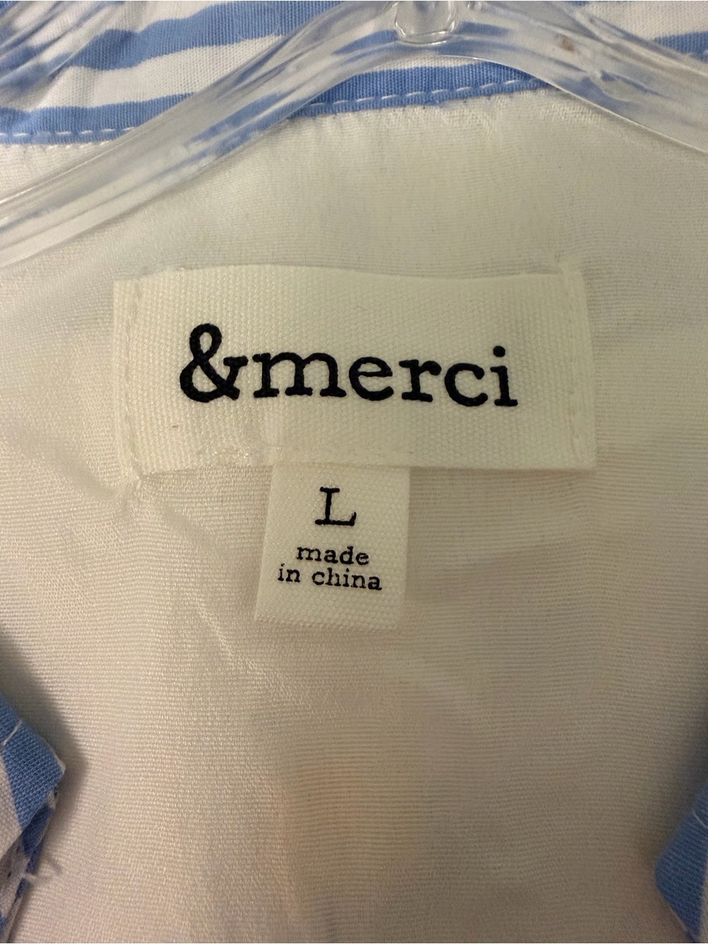 &merci White Embroidered with Lemons Sleeveless Tunic with Blue Stripe Collar - Picture 3 of 4